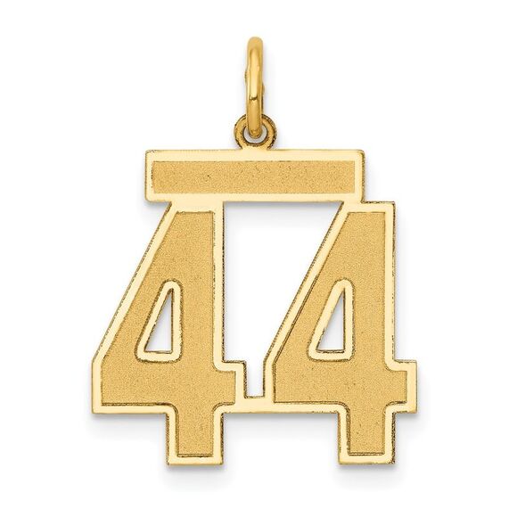 14k Yellow Gold Jersey Collection Medium Number 44 Pendant